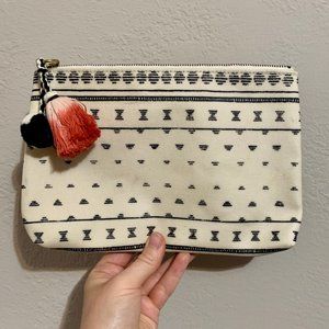NWT Madewell small pom pom zip pouch